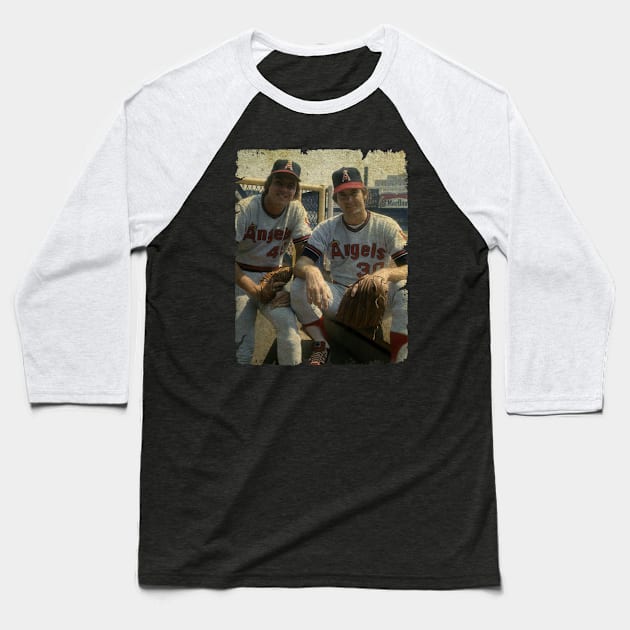 Frank Tanana and Nolan Ryan in Los Angeles Angels Baseball T-Shirt by anjaytenan